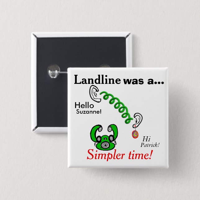 Humorale Landline Phones Personalisierte Namen Button (Vorne & Hinten)