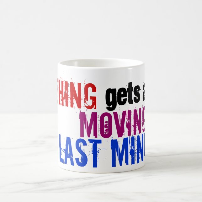 Humorale Last Minute Procrastinator Typografie Kaffeetasse (Mittel)