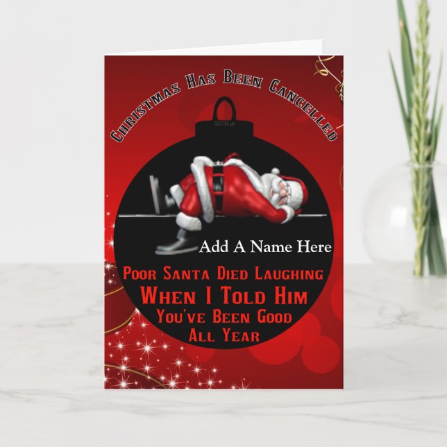 Humorale Weihnachtskarte Feiertagskarte (Vorderseite)