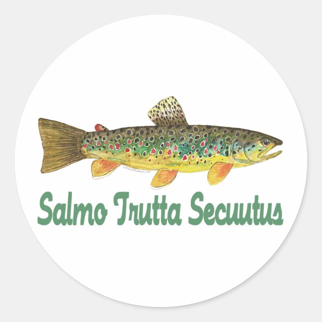 Humoraler Fisch, Fischen, Fischen Runder Aufkleber (Vorderseite)