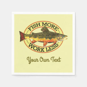 Humoraler Fisch mehr - weniger Forellenfang Serviette