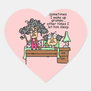 Humoraler Lass Grumpy Sleep Herz-Aufkleber