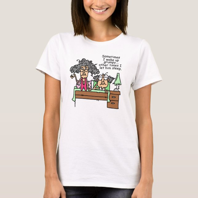 Humoraler Lass Grumpy Sleep T-Shirt (Vorderseite)
