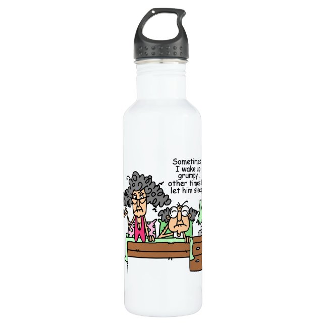 Humoraler Lass Grumpy Sleep Trinkflasche (Vorderseite)
