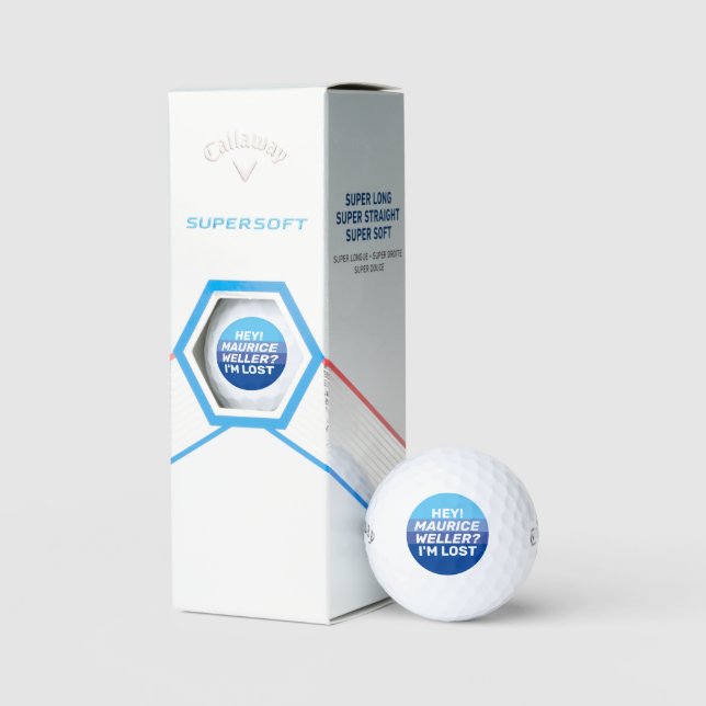 Humoraler Personalisierter Blauer Golfer Name Lost Golfball (Verpackung)