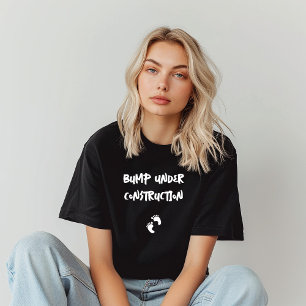Humoraler Schwangerschaftsabdruck Schwarz-weiß T-Shirt
