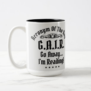 Humoraler Text mit Akronym Zweifarbige Tasse