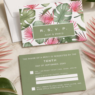Humoraler Tropischer Hochzeitstil-RSVP / Antwortka
