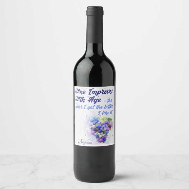 Humoraler Wein verbessert das Alter von Pastellfar Weinetikett (Vorderseite)