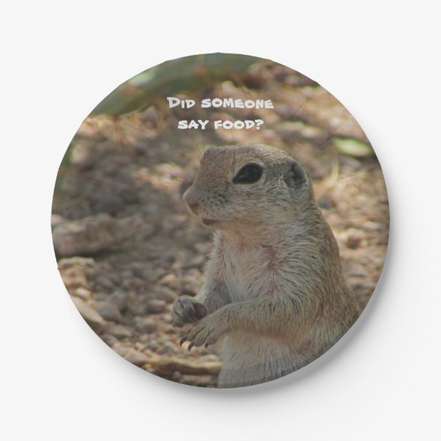 Humorales Adorable Grosshörnchen-Foto Südwestlich Pappteller (Vorderseite)