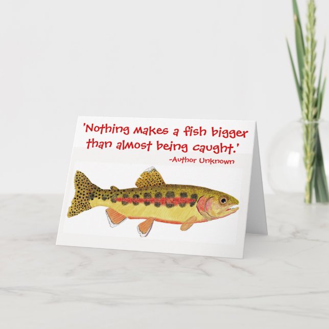 Humorales Angelziffer mit Trout Artwork Karte (Vorderseite)