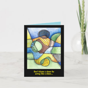 Humorales Clown-Kunstwerk Dankeskarte