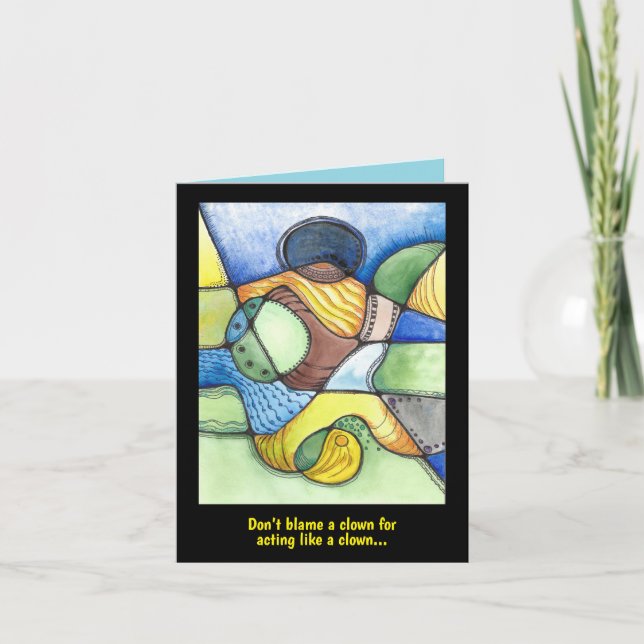 Humorales Clown-Kunstwerk Dankeskarte (Vorderseite)