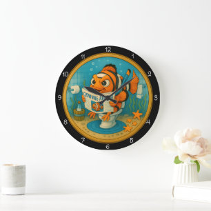 Humorales Clownfish Badezimmer Große Wanduhr