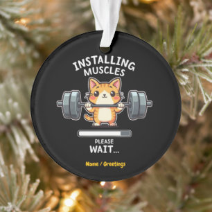 Humorales Gewichtheben Cat Übungsym Funny Ornament