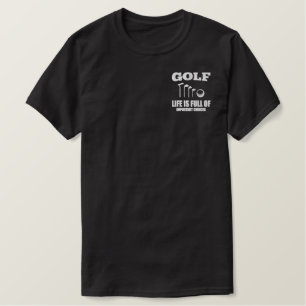 Humorales Golfing Slogan fett Grafik Besticktes T-Shirt