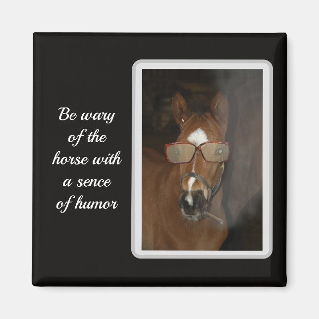 Humorales Horse Foal Smoking Cigar Magnet (Vorne)