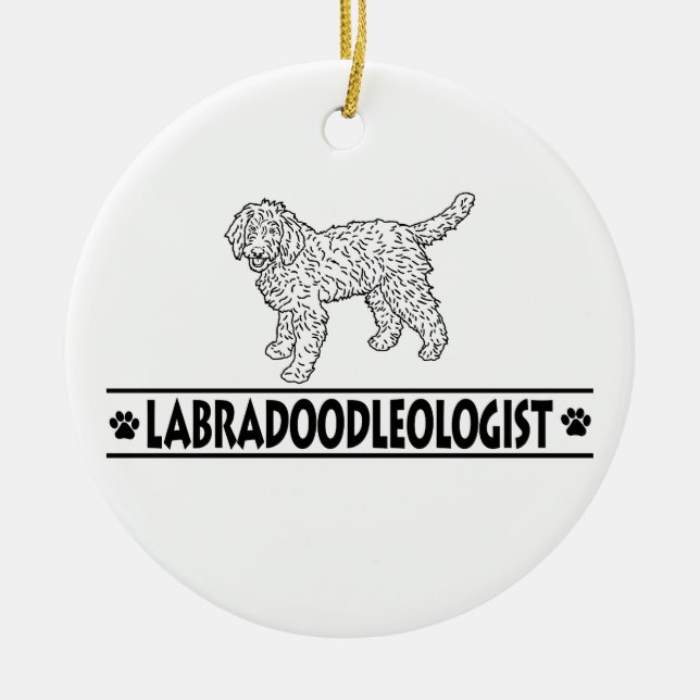 Humorales Labradoodal Keramik Ornament (Vorne)