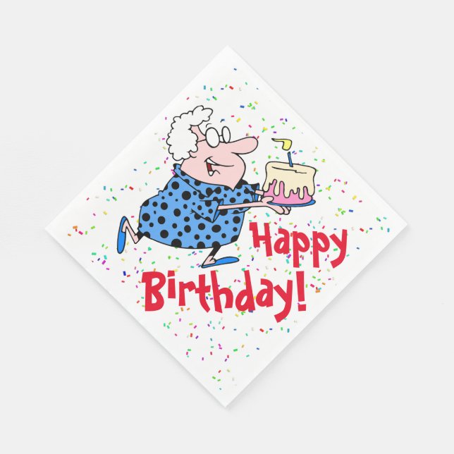 Humorales Oma Birthday Cake Party Paper Serviette (Ecke)