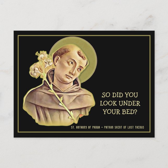 Humorales St. Anthony Religious Katholic Gebet Postkarte (Vorderseite)