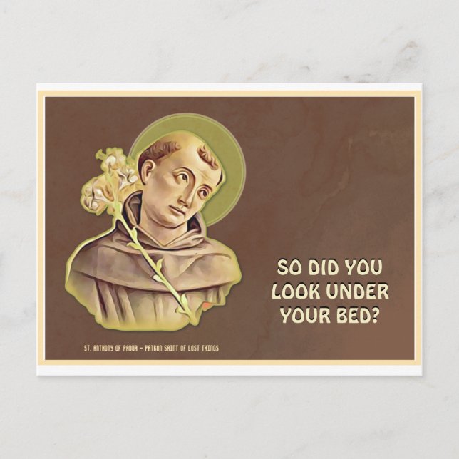 Humorales St. Anthony Religious Katholic Gebet Postkarte (Vorderseite)