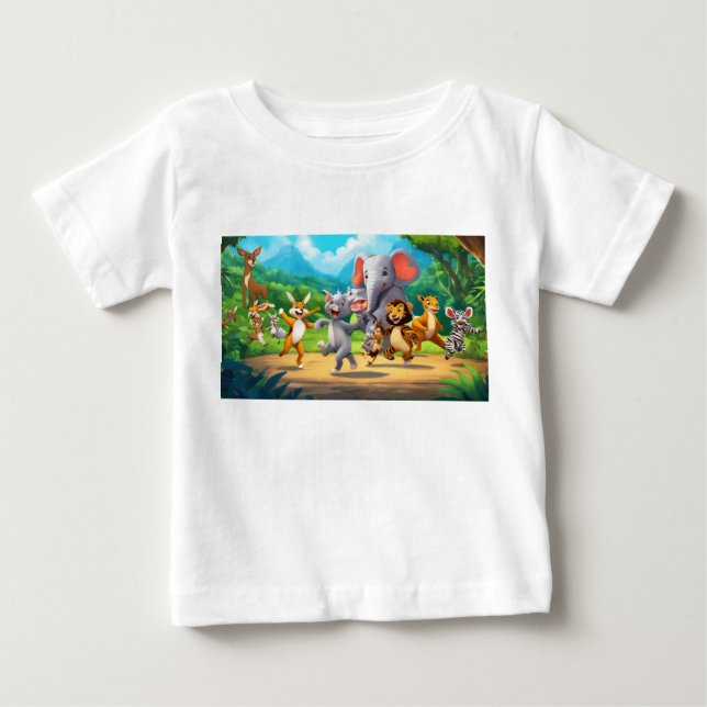Humorales tierisches Party Doppelseitiger T - Shir Baby T-shirt (Vorderseite)