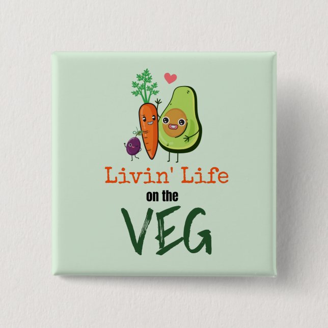Humorales Veganes Zitat Leben im Alter Button (Vorderseite)