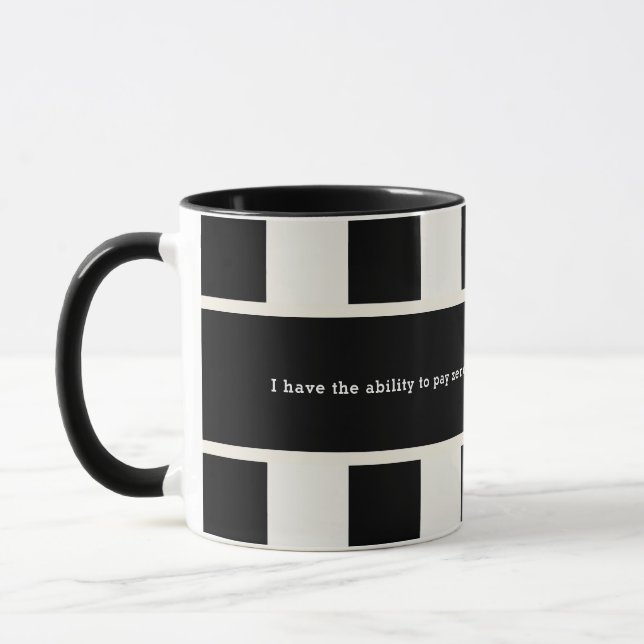 Humorales Zitat des Vaters Stripter Schiedsrichter Tasse (Links)