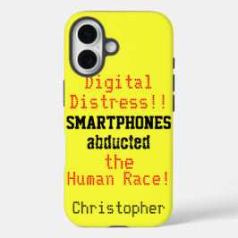 Humorales Zitat für digitales Leid iPhone 16 Hülle
