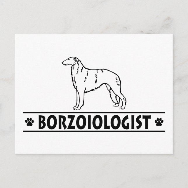 Humore Borzoi Dog Postkarte (Vorderseite)