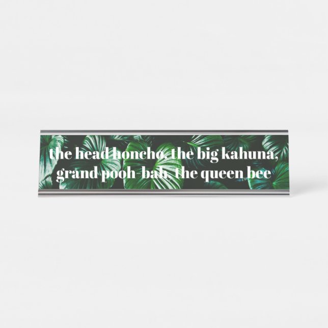 Humore Boss Lady Name Plate Schreibtischnamensplakette (Vorderseite )