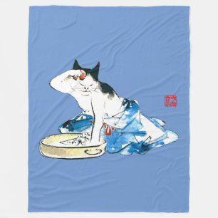 Humore japanische Katzenbäder II Fleecedecke