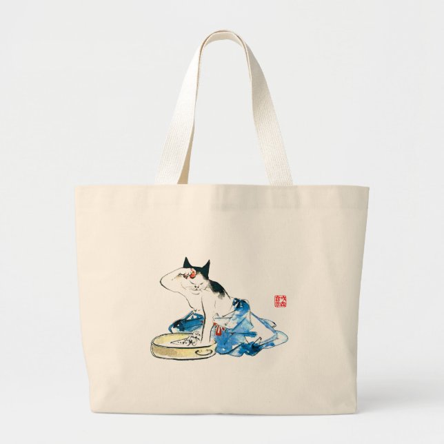 Humore japanische Katzenbäder II Jumbo Stoffbeutel (Vorne)