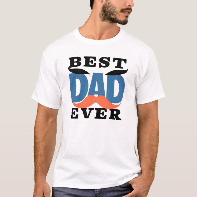 Humorer Black and White "Best Vater Ever" Hat T-Shirt (Vorderseite)