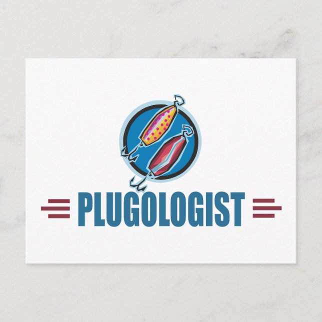 Humorer Plug-Fishing Postkarte (Vorderseite)