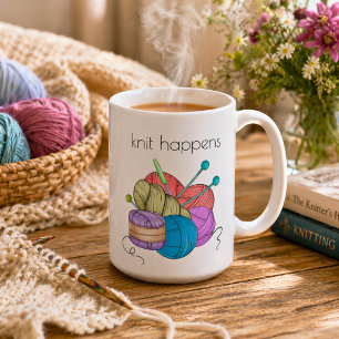 Humorer Strick Happens Kaffeetasse