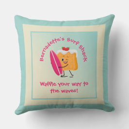 Humorer Waffelsurfer mit Surfbrenamentext Kissen