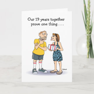 Humoriger 19. Hochzeitstag für Ehemann Karte