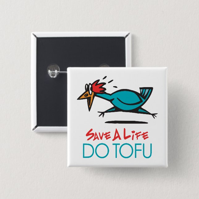 Humoriges Tofu Design Button (Vorne & Hinten)