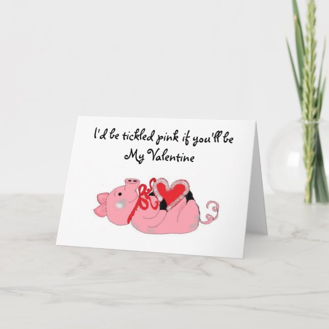 Humorines Piggy Valentine Feiertagskarte (Vorderseite)