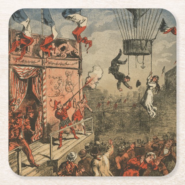 Humorische Druckausgabe eines Theaterdarstellers Rechteckiger Pappuntersetzer (Vorderseite)