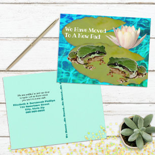 Humorische Frösche Lilies Pad Wir bewegten Ankündi Postkarte