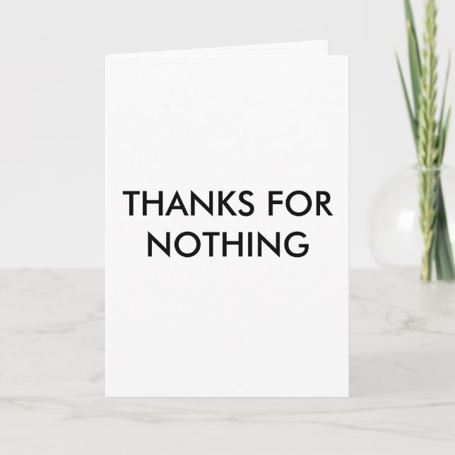 Humorischer Dank für Nothing Card Dankeskarte (Vorderseite)