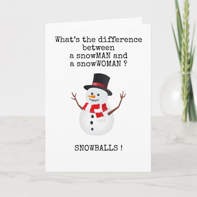 Humorisches Weihnachtskartendesign Snowman Design Karte (Vorderseite)
