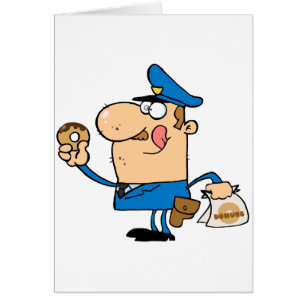 humoristique flic mangeant des beignets