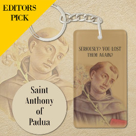 Humoristische St. Anthony Padua Gebet Schlüsselanhänger