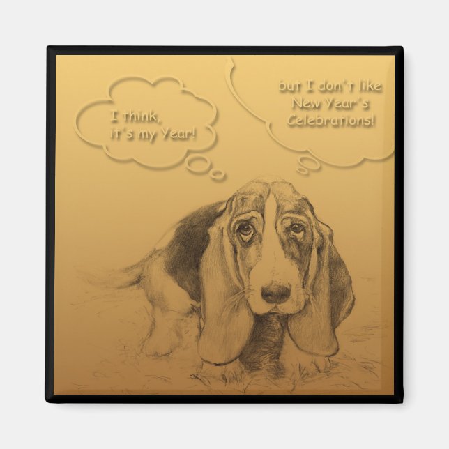 Humoristischer chinesischer Hundetracht Magnet (Vorne)