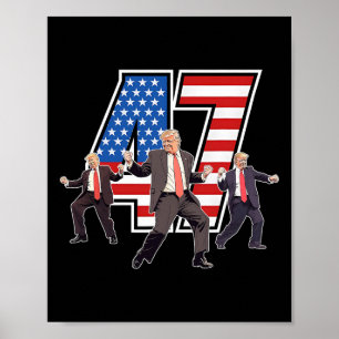 Humoristischer Trump-lustiger Siegeszug Trump tanz Poster