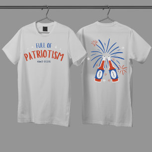 Humoristisches, weißes und rot-blaues Patriotische T-Shirt