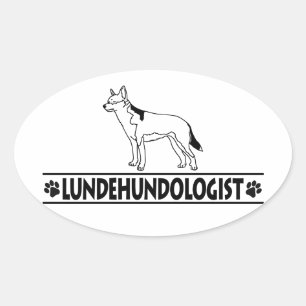 Humornorwegisches Lundehund Ovaler Aufkleber